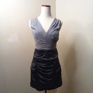 Express vintage 90's bodycon dress black and silver v-neck bandage mini.